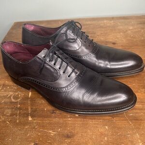 Mezlan Men's Custom Lace Up Oxford Shoes Black Leather With Lug Sole Size 11.5